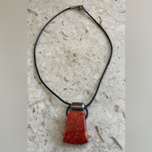 SILPADA Sterling Silver Sponge Coral Pendant Necklace